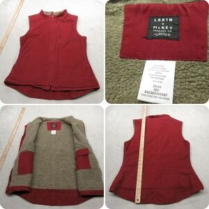 Lakin McKey Vest Men Medium Burgundy Duck Canvas Sherpa Lined Full Zip Outdoor‎